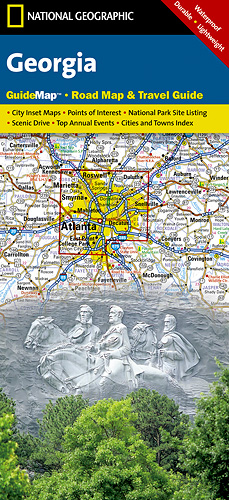 detail Georgia (USA) cestovní mapa GPS komp. NGS