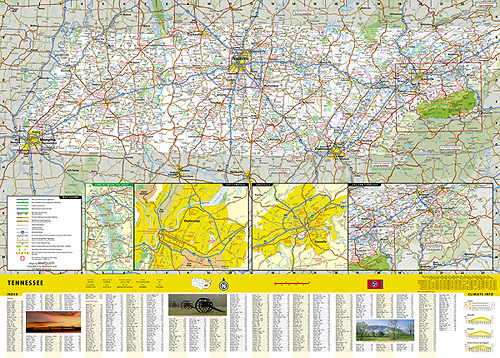detail Tennessee (USA) cestovní mapa GPS komp. NGS