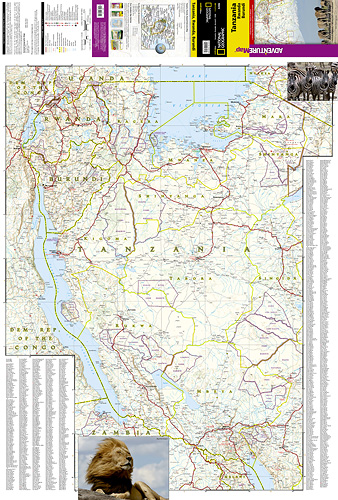 detail Tanzanie, Rwanda, Burundi Adventure Map GPS komp. NGS