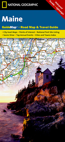 detail Maine (USA) cestovní mapa GPS komp. NGS