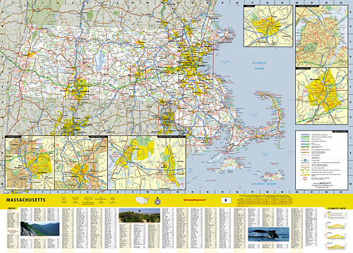 detail Massachusetts (USA) cestovní mapa GPS komp. NGS
