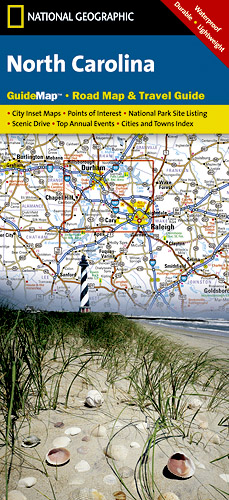 detail Carolina Sever (USA) cestovní mapa GPS komp. NGS