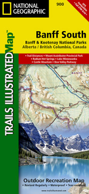 Banff South - Banff and Kootenay národní park (Alberta) turistická mapa GPS komp