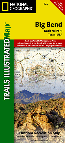 detail Big Bend národní park (Texas) turistická mapa GPS komp. NGS