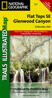 Flat tops SE, Glenwood Canyon (Colorado) turistická mapa GPS komp. NGS