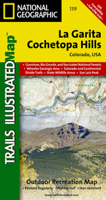 La Garita, Cochetopa (Colorado) turistická mapa GPS komp. NGS