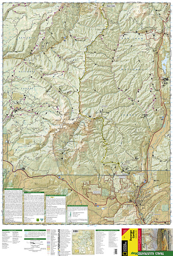 detail Durango, Cortez (Colorado) turistická mapa GPS komp. NGS