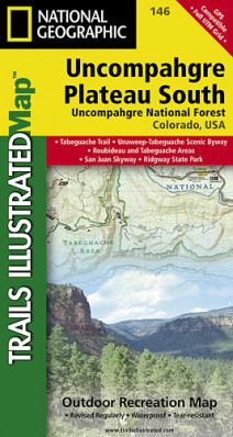 Uncompahgre Plateau Jih (Colorado) turistická mapa GPS komp. NGS