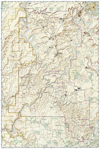 detail Canyonlands národní park (Utah) turistická mapa GPS komp. NGS