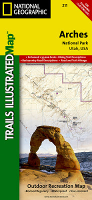 Arches národní park (Utah) turistická mapa GPS komp. NGS