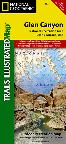 detail Glen Canyon, Capitol Reef národní park (Arizona) turistická mapa GPS komp. NGS