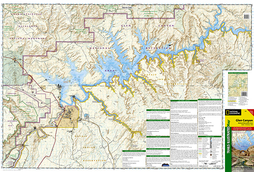 detail Glen Canyon, Capitol Reef národní park (Arizona) turistická mapa GPS komp. NGS