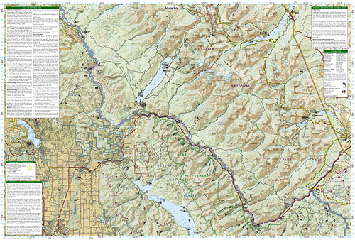 detail Glacier/Waterton Lakes národní park (Montana) turistická mapa GPS komp. NGS
