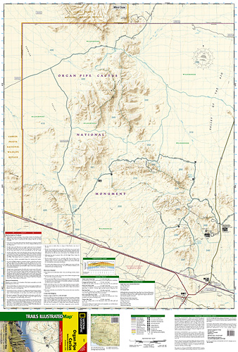 detail Organ Pipe Cactus Nat. Monument národní park (Arizona) turistická mapa GPS komp.