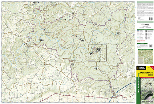 detail Mammoth Cave národní park (Kentucky) turistická mapa GPS komp. NGS