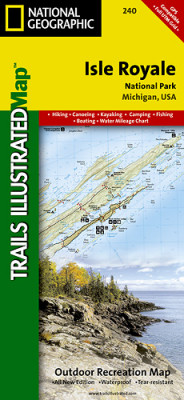 Isle Royale národní park turistická mapa GPS komp. NGS