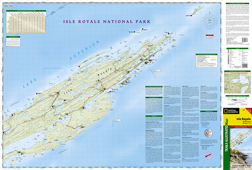 detail Isle Royale národní park turistická mapa GPS komp. NGS