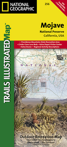 detail Mojave národní park (Kalifornie) turistická mapa GPS komp. NGS