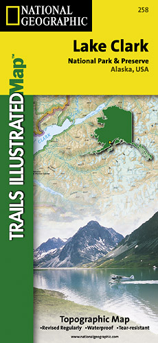 Lake Clark národní park (Alaska) turistická mapa GPS komp. NGS
