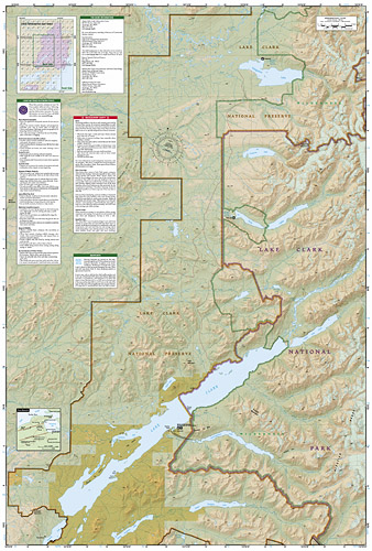 detail Lake Clark národní park (Alaska) turistická mapa GPS komp. NGS