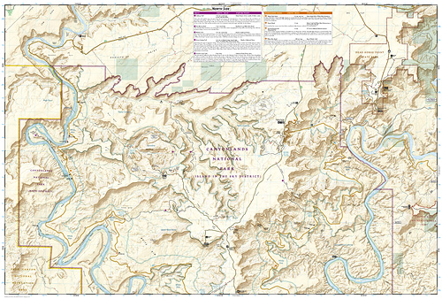 detail Canyonlands Island in the Sky District národní park (Utah) turistická mapa GPS k