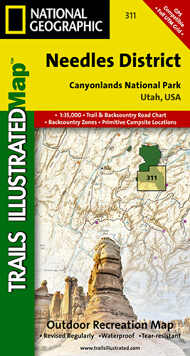 Canyonlands Needles District národní park (Utah) turistická mapa GPS komp. NGS