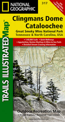 Clingman´s Dome / Cataloochee národní park turistická mapa GPS komp. NGS