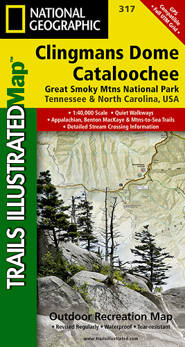 detail Clingman´s Dome / Cataloochee národní park turistická mapa GPS komp. NGS