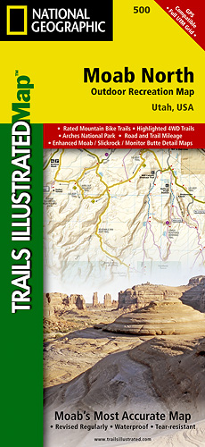 Moab North národní park (Utah) turistická mapa GPS komp. NGS