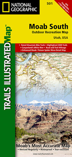 detail Moab South národní park (Utah) turistická mapa GPS komp. NGS