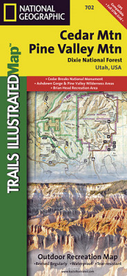 Cedar Mountain, Asdown Gorge národní park (Utah) turistická mapa GPS komp. NGS