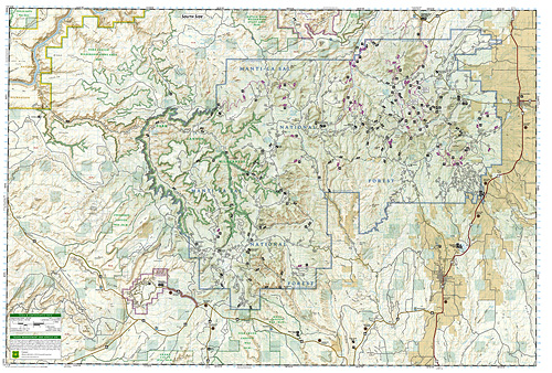 detail Manti-La Sal národní park (Utah) turistická mapa GPS komp. NGS