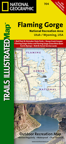 Flaming Gorge národní park (Utah) turistická mapa GPS komp. NGS