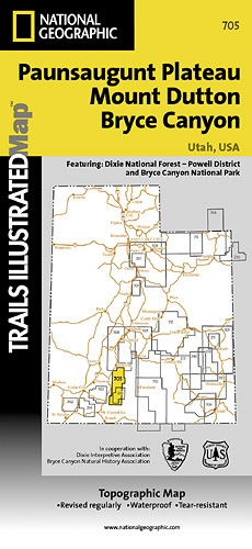 Bryce Mount Dutton národní park (Utah) turistická mapa GPS komp. NGS