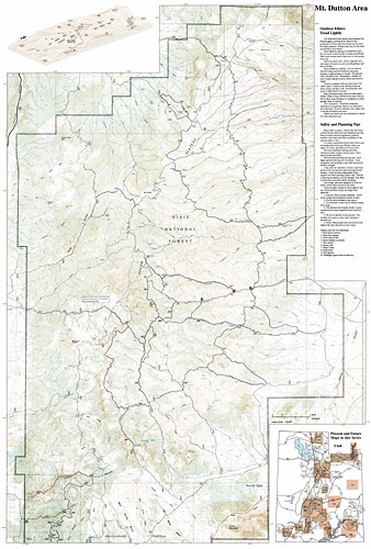 detail Bryce Mount Dutton národní park (Utah) turistická mapa GPS komp. NGS