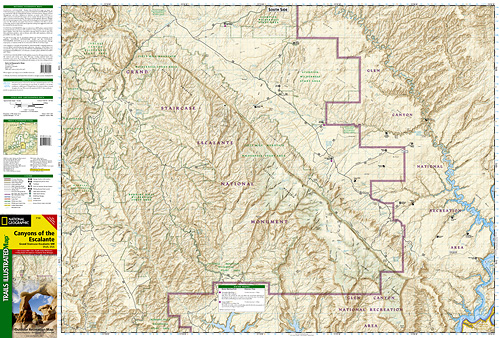 detail Canyons of the Escalante národní park (Utah) turistická mapa GPS komp. NGS