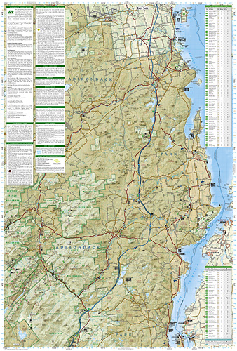 detail Adirondack Park, Lake Placid/High Peaks národní park (New York) turistická mapa