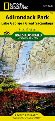 Adirondack Park, Lake George národní park (New York) turistická mapa GPS komp. N