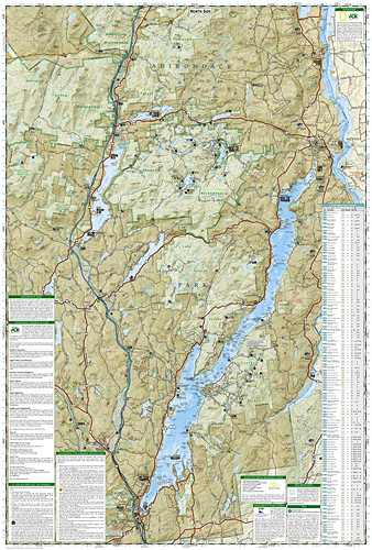 detail Adirondack Park, Lake George národní park (New York) turistická mapa GPS komp. N