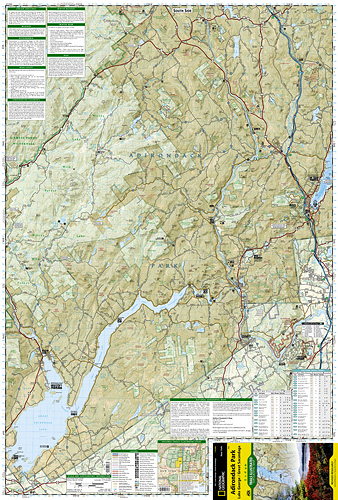 detail Adirondack Park, Lake George národní park (New York) turistická mapa GPS komp. N
