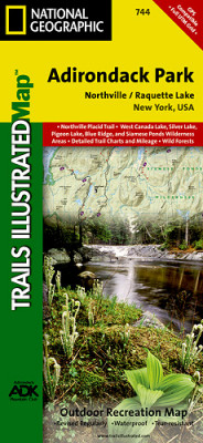 Adirondack Park, Northville/Raquette Lake národní park (New York) turistická map