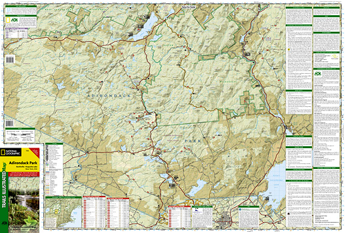 detail Adirondack Park, Northville/Raquette Lake národní park (New York) turistická map
