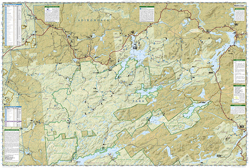 detail Adirondack Park, Old Forge/Oswegatchie národní park (New York) turistická mapa G