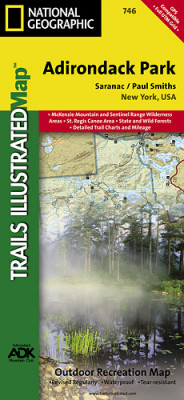 Adirondack Park, Saranac/Paul Smiths národní park (New York) turistická mapa GPS