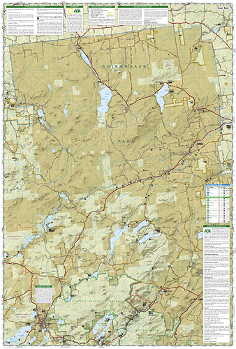 detail Adirondack Park, Saranac/Paul Smiths národní park (New York) turistická mapa GPS