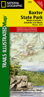 Baxter State Park/Mount Katahdin národní park turistická mapa GPS komp. NGS