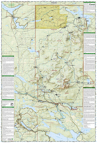 detail Baxter State Park/Mount Katahdin národní park turistická mapa GPS komp. NGS