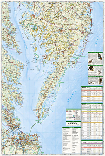 detail Delmarva Peninsula národní park turistická mapa GPS komp. NGS