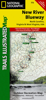 New River Blueway národní park (North Carolina-Virginia) turistická mapa GPS kom