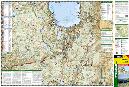 detail Lake Tahoe Basin národní park (Kalifornie) turistická mapa GPS komp. NGS